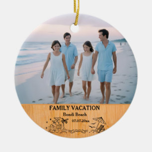 Familie Vakantie Keepsake & Custom 2 Foto Keramisch Ornament