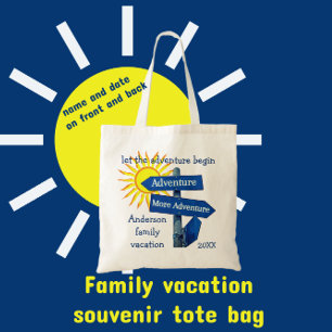 Familie vakantie laat avontuur beginnen tote bag