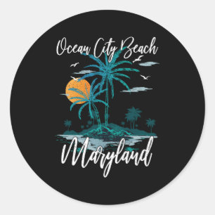 Familie vakantie Maryland Ocean City Beach Ronde Sticker