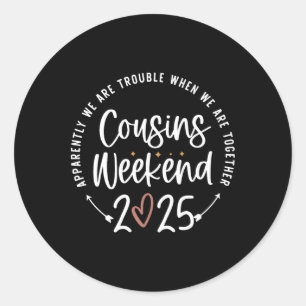 Familie Vakantie Matching Shirten Neven Weekend 20 Ronde Sticker