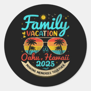 familie vakantie Oahu Ronde Sticker