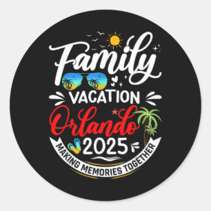 Familie Vakantie Orlando 2025 Strand Zomer Vakanti Ronde Sticker
