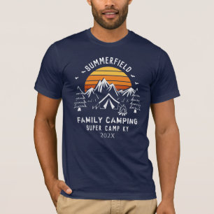 Familie Vakantie Overeenkomende Camping Retro Cust T-shirt
