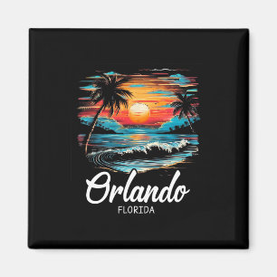 Familie Vakantie Retro Sunset Florida Orlando Magneet