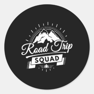 Familie Vakantie Road Trip Squad Mountains Ronde Sticker