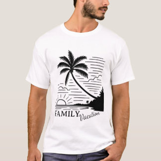 Familie Vakantie – Tropische Zonsondergang Strand T-shirt