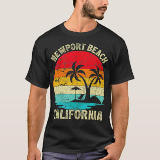 Familie vakantie Vintage Retro California Newport T-shirt