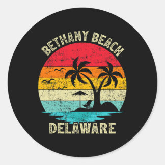 Familie Vakantie Vintage Retro Delaware Bethany Be Ronde Sticker