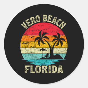 Familie vakantie Vintage Retro Florida Vero Beach Ronde Sticker