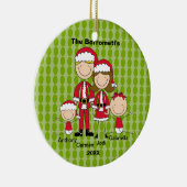 Familie van 4 kerstversiering keramisch ornament (Rechts)