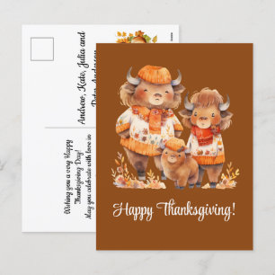 Familie van Buffalo's Happy Thanksgiving Feestdagenkaart