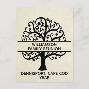 Familie van de Boom van de familie Reunion Zwarte  Briefkaart