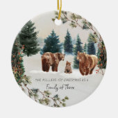 Familie van drie | Eerste kerstversiering Keramisch Ornament (Voorkant)