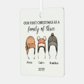 Familie van drie metalen ornament (Voorkant links)