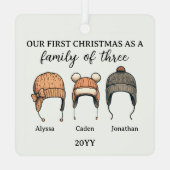 Familie van drie metalen ornament (Achterkant)