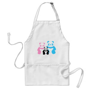 Familie van Funny panda Standaard Schort