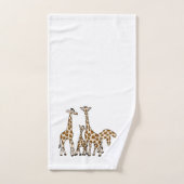 Familie van Giraffes in de handdoekset in bruin en Bad Handdoek (Handdoek)