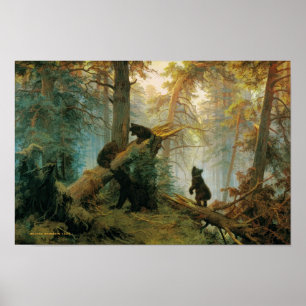 Familie van het  Beer in het bos Poster
