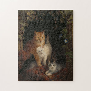 Familie van katten  Medieval art Legpuzzel