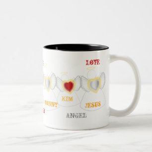 Familie van liefhebbende Angels - Cup - Cus... - G Tweekleurige Koffiemok