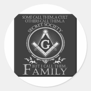 familie van metselaars ronde sticker