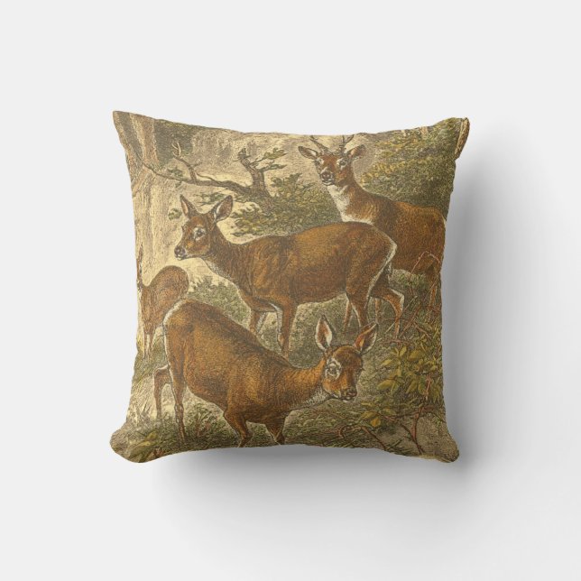 Familie van Roe - Deers in een bos Kussen (Voorkant)