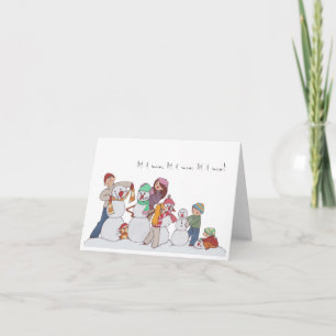 Familie van Snowmen Notecard Feestdagen Kaart