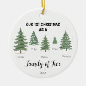 Familie van vijf eerste kerst Ornament (Voorkant)