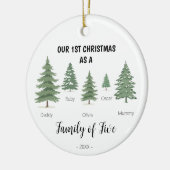 Familie van vijf eerste kerst Ornament (Links)