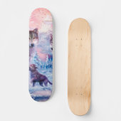 Familie van wolven schilderen skateboard (Voorkant)