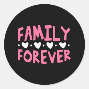 Familie voor altijd ronde sticker
