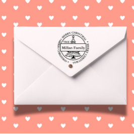 Familie Vrolijk Kerstboom thema Zelfinktende Stempel