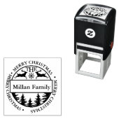 Familie Vrolijk Kerstmis Herten thema Zelfinktende Stempel (In situ)