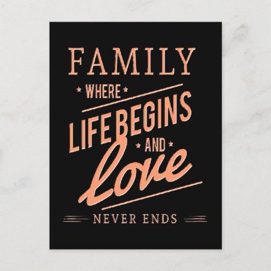 FAMILIE, waar het leven begint en liefde nooit ein Briefkaart (Voorkant)