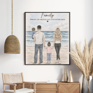 Familie Waar Het Leven Begint en Liefde Nooit Eind Poster