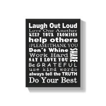 Familie waarden kunst aan de muur