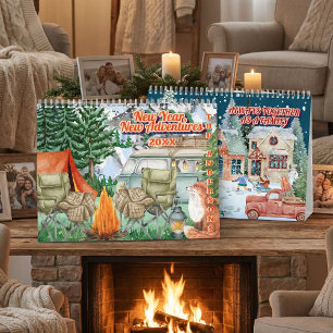 Familie Waterverf Gezellige Positieve Affirmaties Kalender