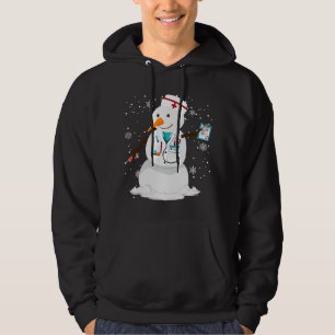 Familie Winter Santa Snowman Verpleegster Kerstboo Hoodie