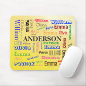 Familie Word Cloud Lineage Name Collage Muismat (Met muis)