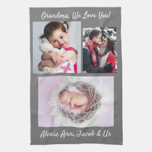 Familie zegt: "Ik hou van je" Grootma personalisee Theedoek