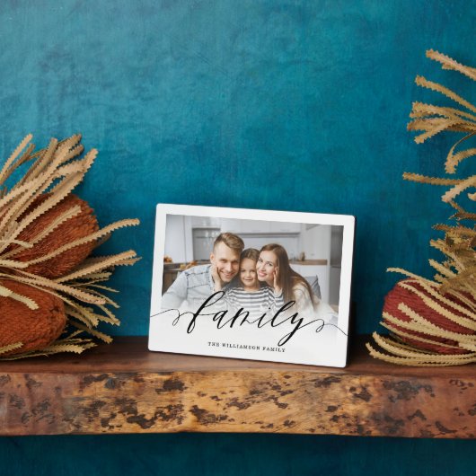 Familie zwarte Manuscript bekleding Moderne Minima Fotoplaat (Zijkant)