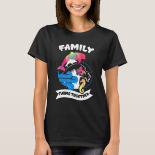Familie Zwemt Samen Tie Dye Dolfijnen Vissen Zeepa T-shirt