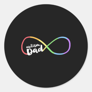 Familieautisme Bewustheid Pap Rainbow Infinity Sym Ronde Sticker