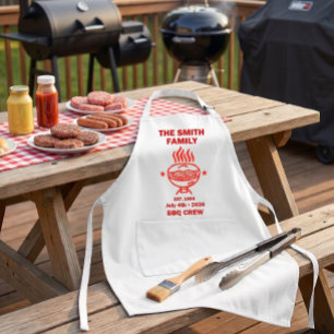 Familiebarbecue achtertuin 4 juli standaard schort
