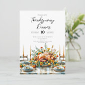 Familiebijeenkomst Thanksgiving Diner Kaart (Staand voorkant)