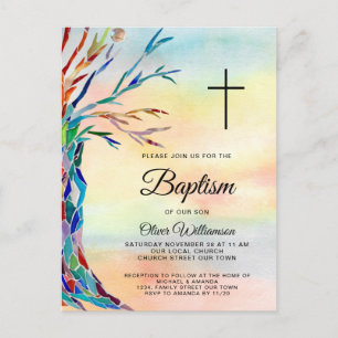 Familieboom Baptisme Christening Uitnodiging Briefkaart