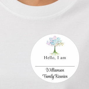 Familieboom Familiebijeenkomst Naam  Ronde Sticker