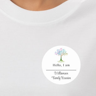 Familieboom Familiereünie Naamlabel Ronde Sticker
