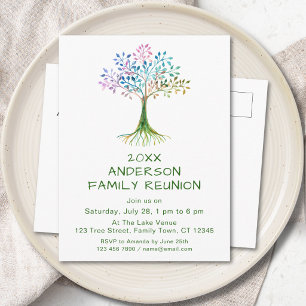 Familieboom Familiereünie  Uitnodiging Briefkaart
