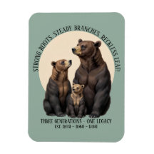 Familieboom Folk Art Beer Magneet voor Drie Genera